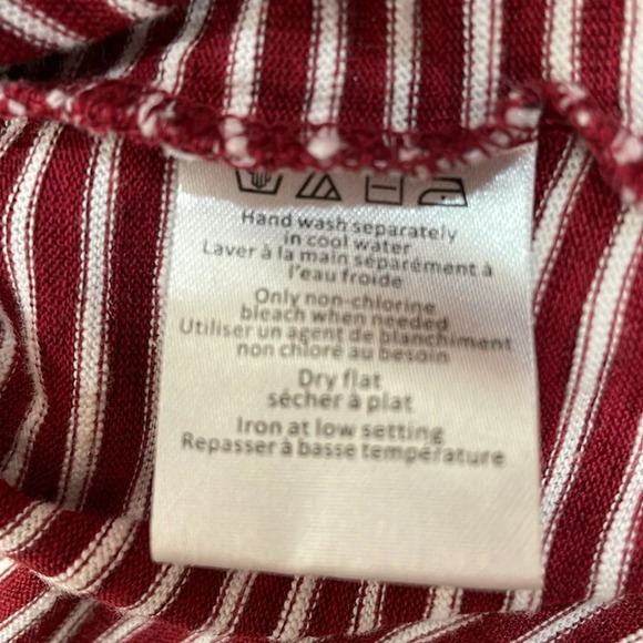 Highline Collective Bell Sleeve Red White Striped Top L - Picture 12 of 15